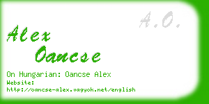 alex oancse business card